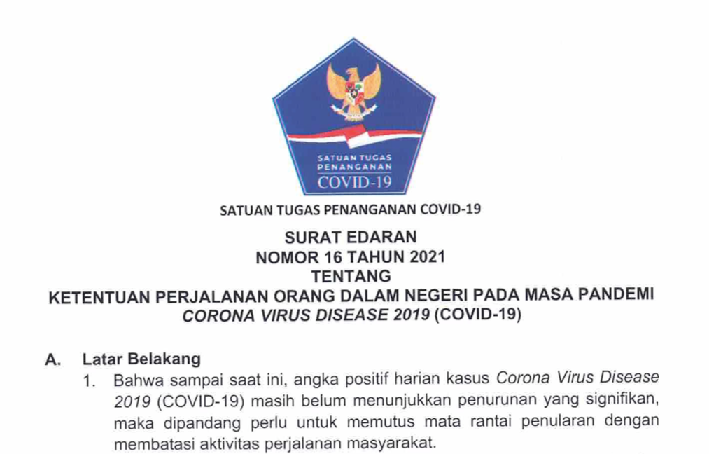 podiumnews.com-Simak, Ini Aturan Baru Tentang Perjalanan Dalam Negeri