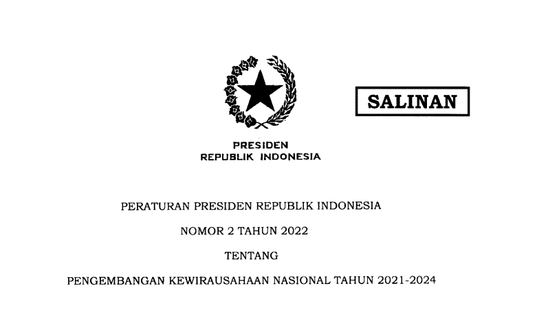 podiumnews.com-Perpres Pengembangan Kewirausahaan Nasional diterbitkan, Ini Isinya
