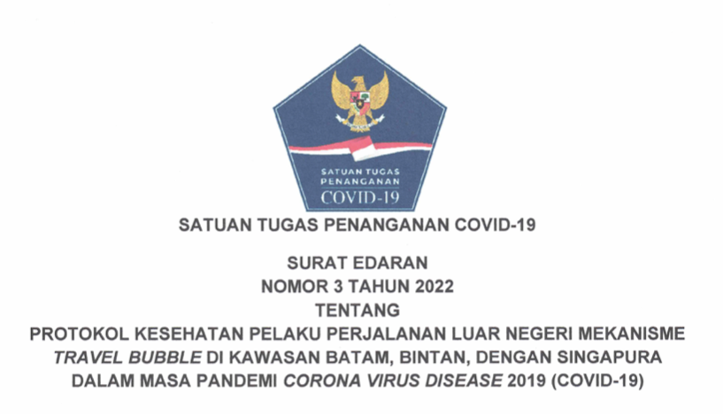 podiumnews.com-Berikut Ketentuan Satgas Mengenai Travel Bubble Batam, Bintan, dan Singapura