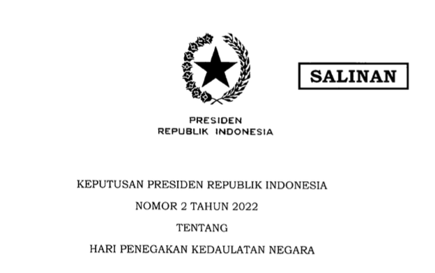 podiumnews.com-1 Maret Ditetapkan Sebagai Hari Penegakan Kedaulatan Negara