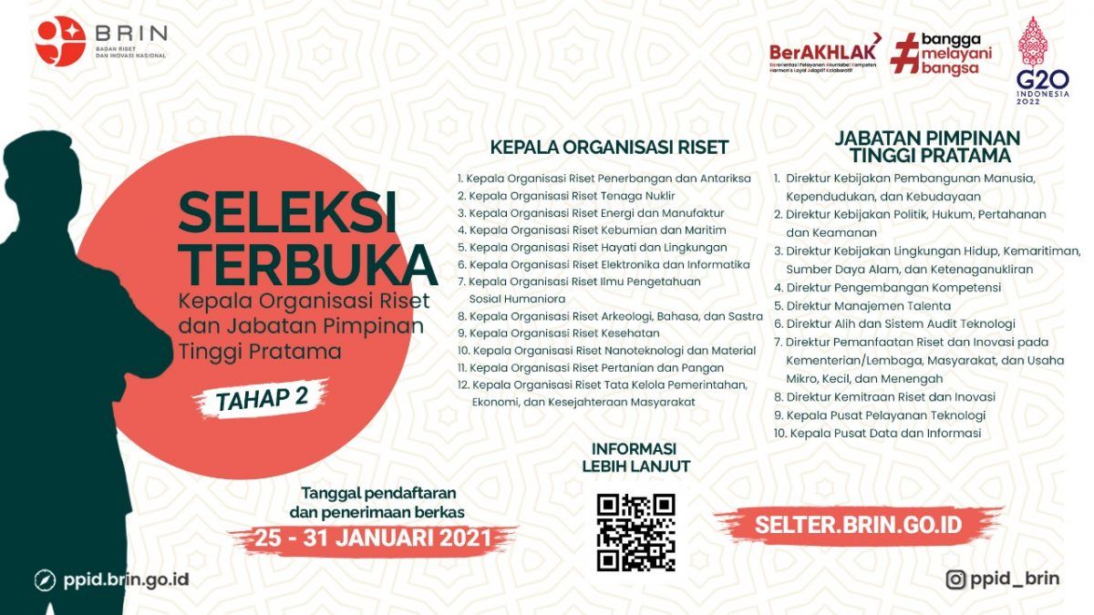 podiumnews.com-BRIN Buka Seleksi Jabatan Pimpinan Tinggi Pratama