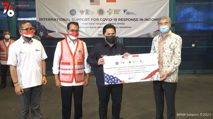 podiumnews.com-150 Ventilator dan Alkes dari AS Tiba di Indonesia
