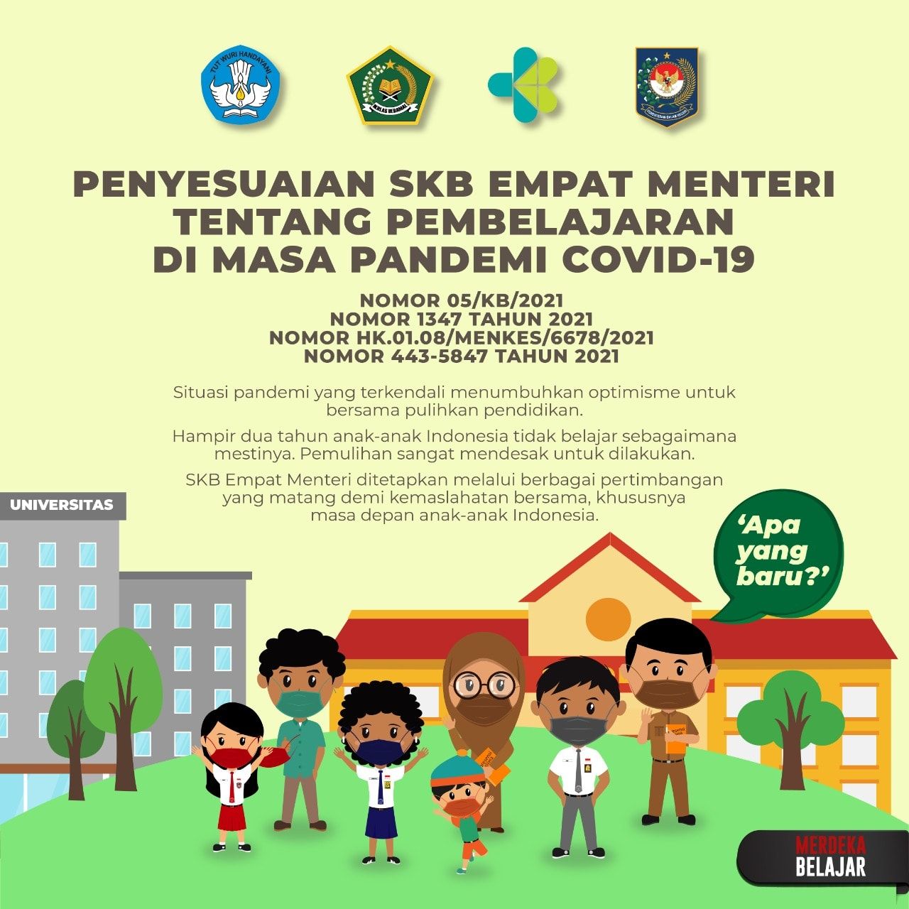 podiumnews.com-Ini SKB 4 Menteri Panduan Pembelajaran Terbaru di Masa Pandemi