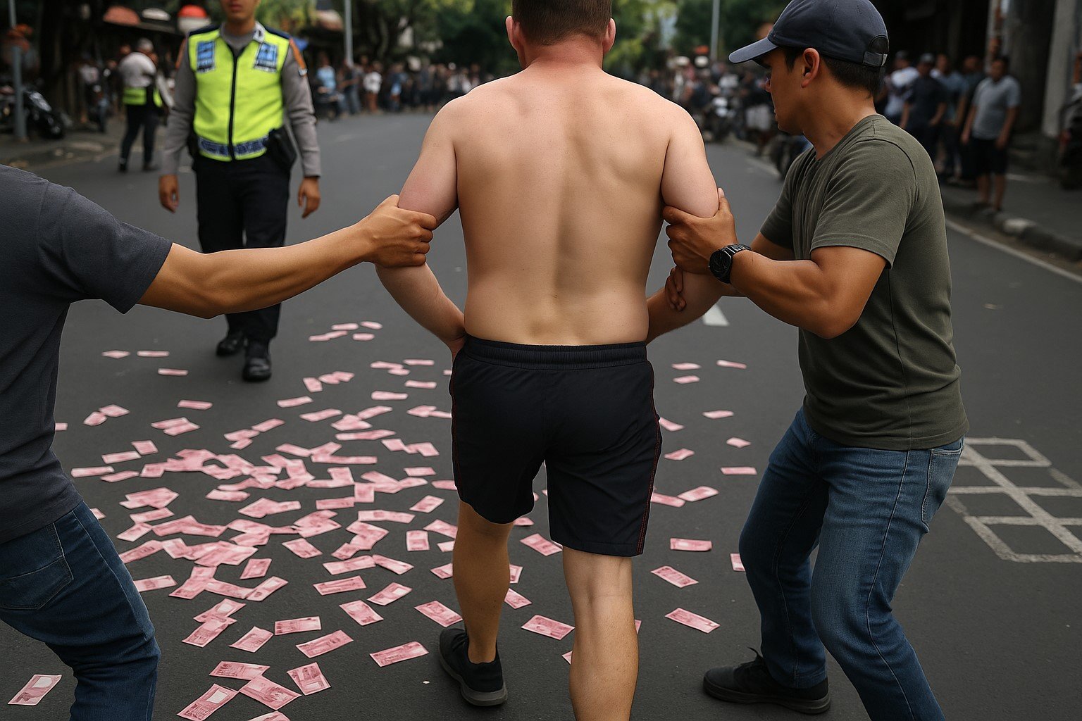 Kuta Gempar, Bule Dikejar Warga Usai Rampok Uang di Money Changer