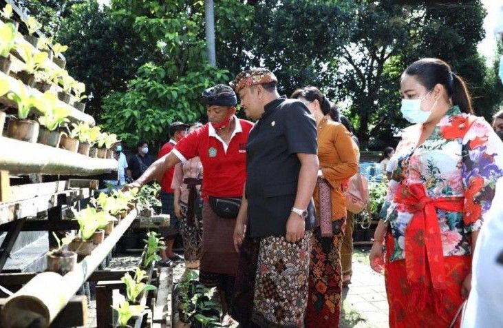 podiumnews.com-Bupati Gianyar Dorong Usaha Pertanian di Lahan Rumah