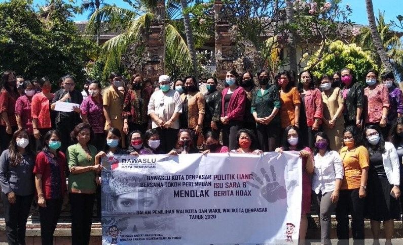 podiumnews.com-Bawaslu Denpasar Ajak Kaum Hawa Tolak Politik Uang di Pilkada 2020
