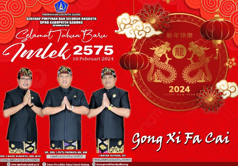 Pimpinan dan Anggota DPRD Badung Ucapkan Selamat Tahun Baru Imlek 2575