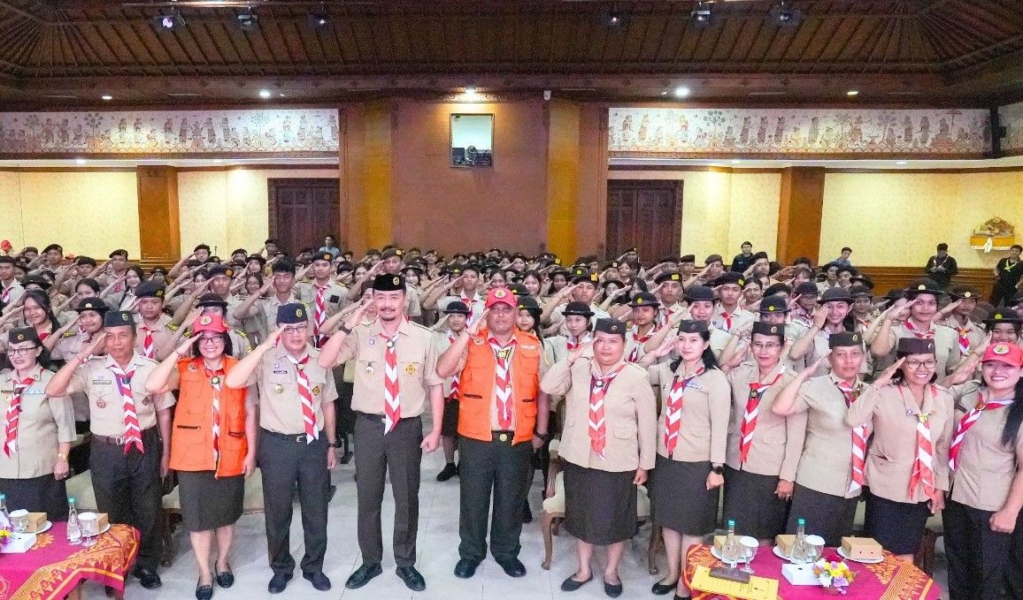 podiumnews.com- Pramuka Badung Tutup Bakti Sosial Nyepi-Lebaran