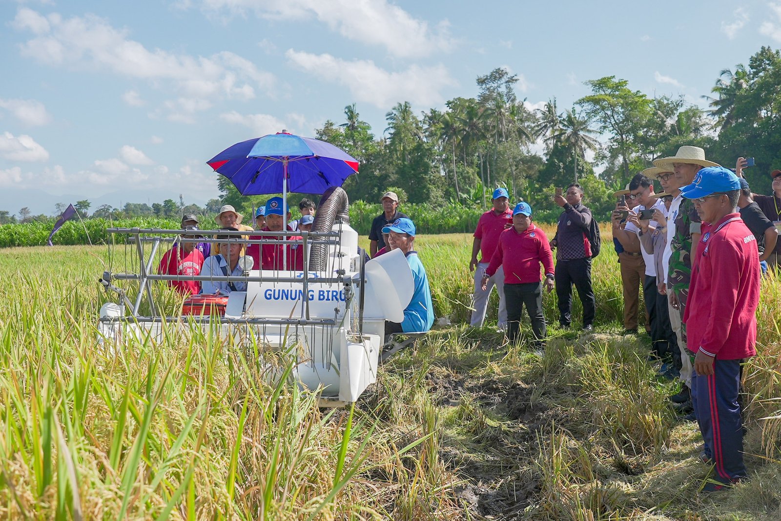 podiumnews.com-Disperpa Badung Bagikan Mesin Panen Padi