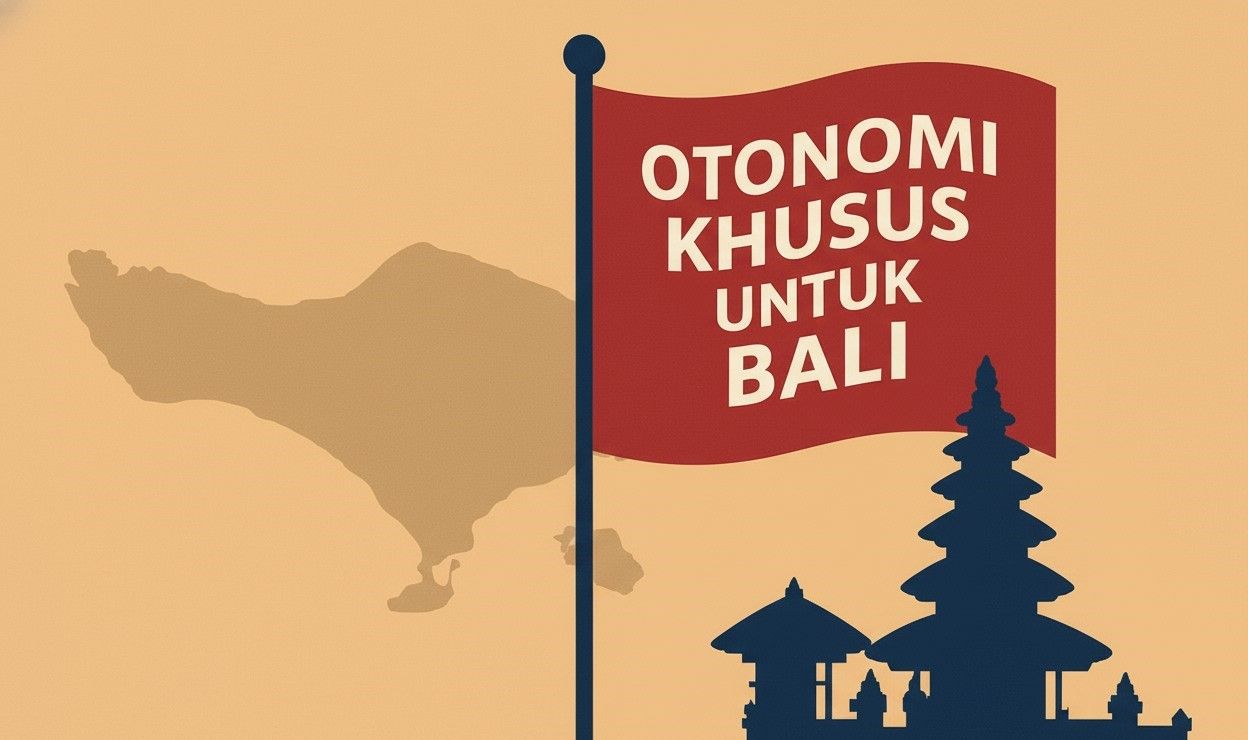 Ilustrasi konsep kewenangan khusus Bali yang menekankan harmoni budaya, tata ruang, dan arah pembangunan berkelanjutan tanpa tekanan politik simbolik. (podiumnews)