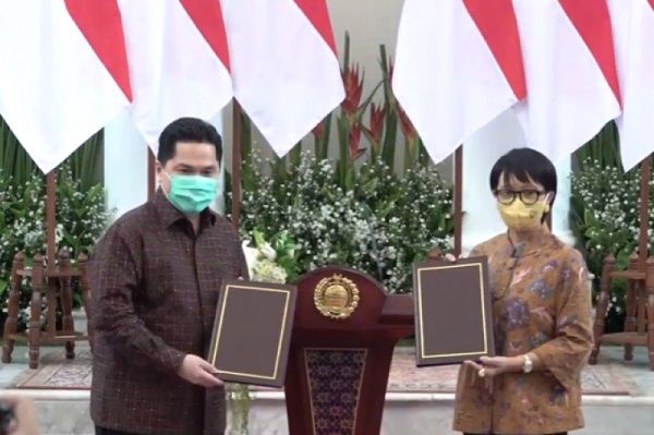 podiumnews.com-Erick Thohir dan Menlu Teken MoU Diplomasi Ekonomi BUMN Go Global