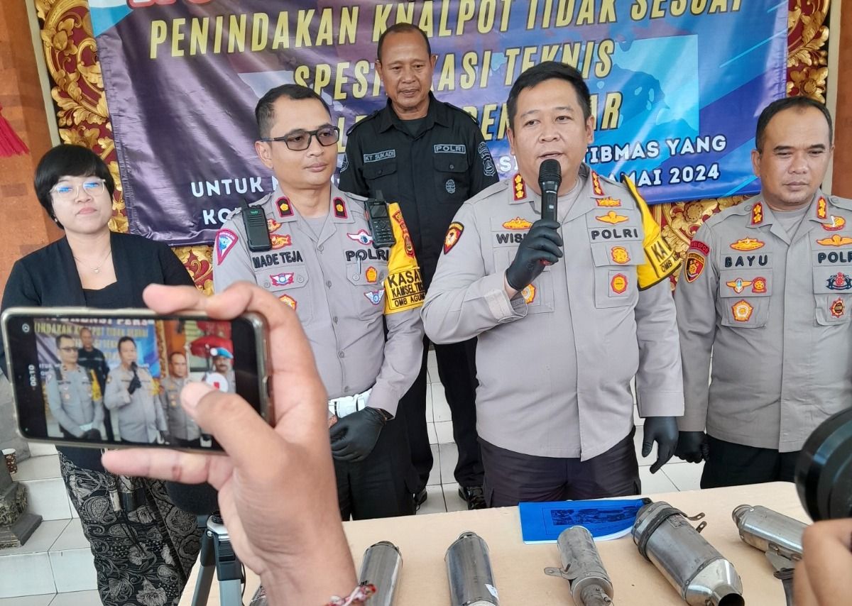 Polresta Denpasar Tindak 148 Knalpot Brong