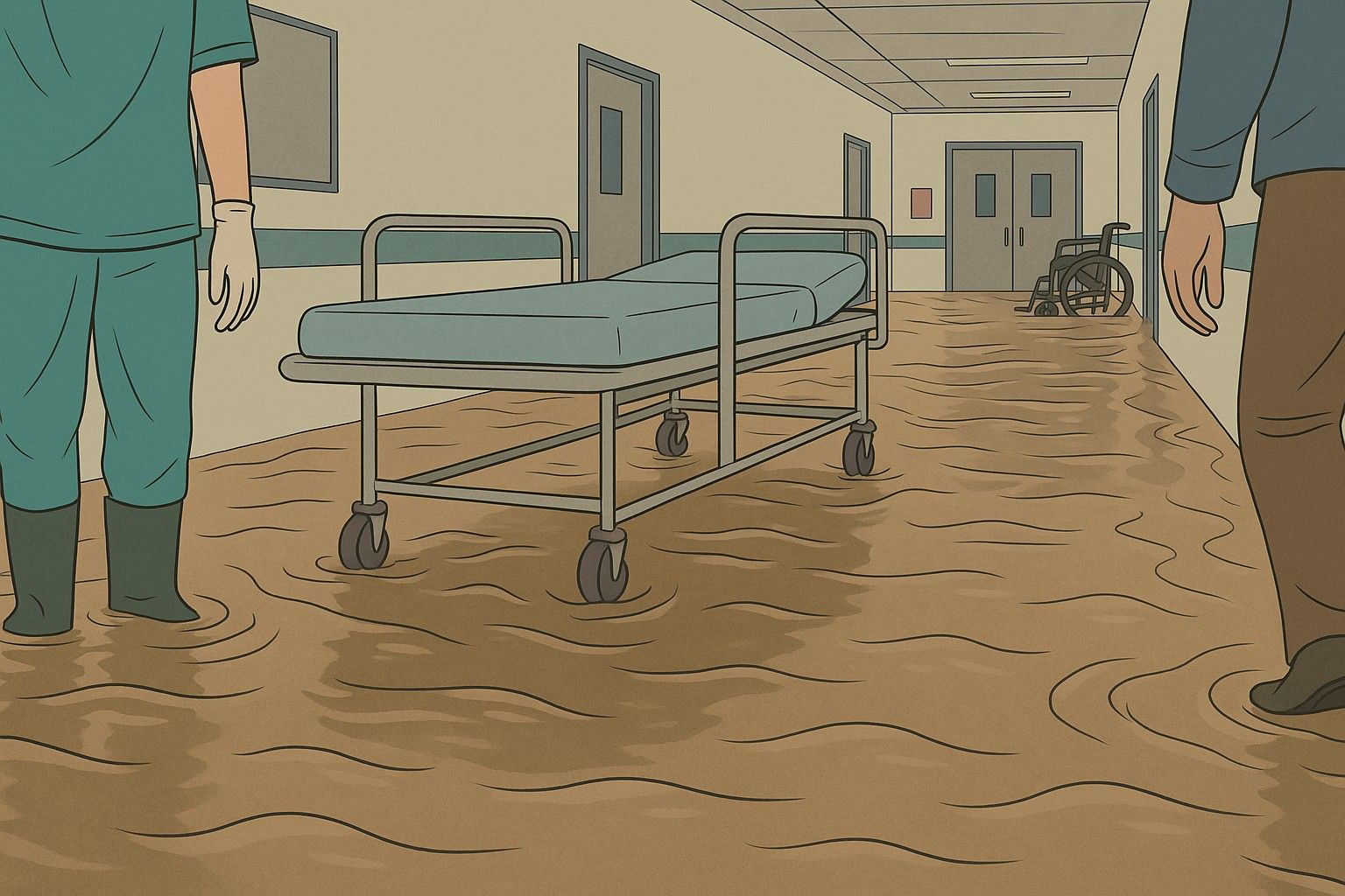RSUD Wangaya Terdampak Banjir, Listrik Padam dan Genset Rusak