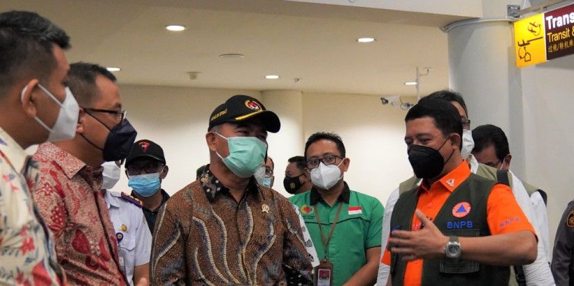 podiumnews.com-Kepala BNPB dan Menko PMK Tinjau Fasilitas Bandara Ngurah Rai Terima Tamu Internasional