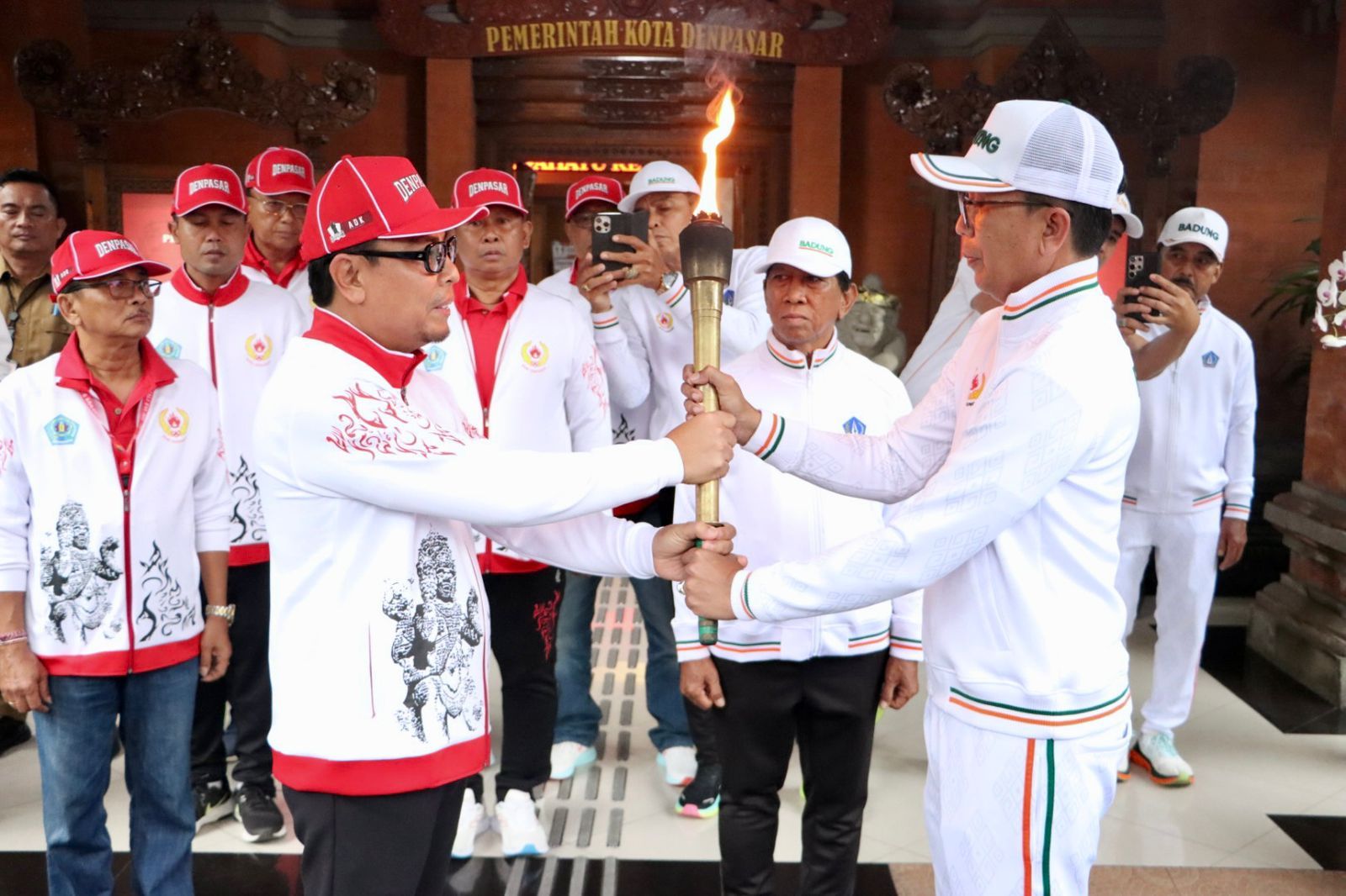 podiumnews.com-Obor Porprov Bali XVI Tiba di Denpasar, Diterima Wakil Walikota
