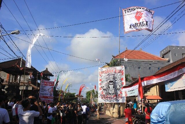 HUT ke-40 ST Panca Kumara, Kibarkan Bendera Tolak Reklamasi