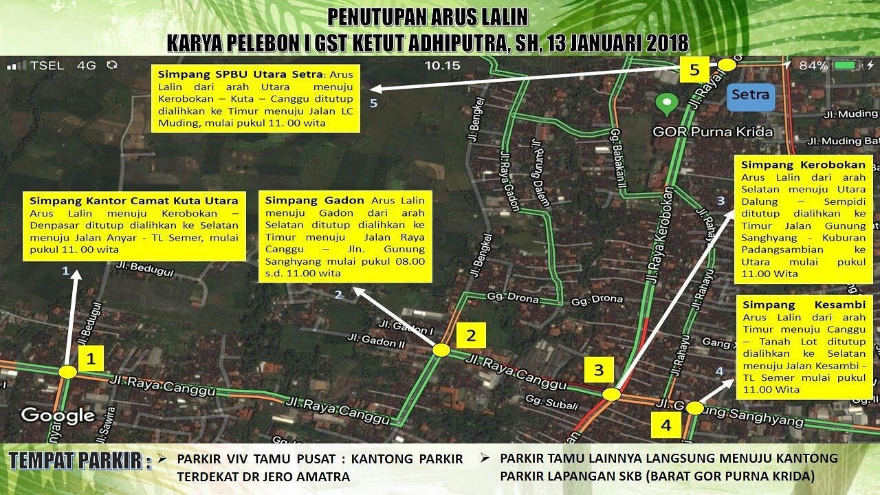 Pelebon Politisi IGK Adhi Putra,S.H., Sementara Arus Lalu Lintas Dialihkan